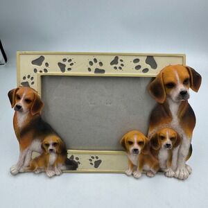 Spoontiques Beagle Picture Frame Tan 3D Dog Family Resin 13531